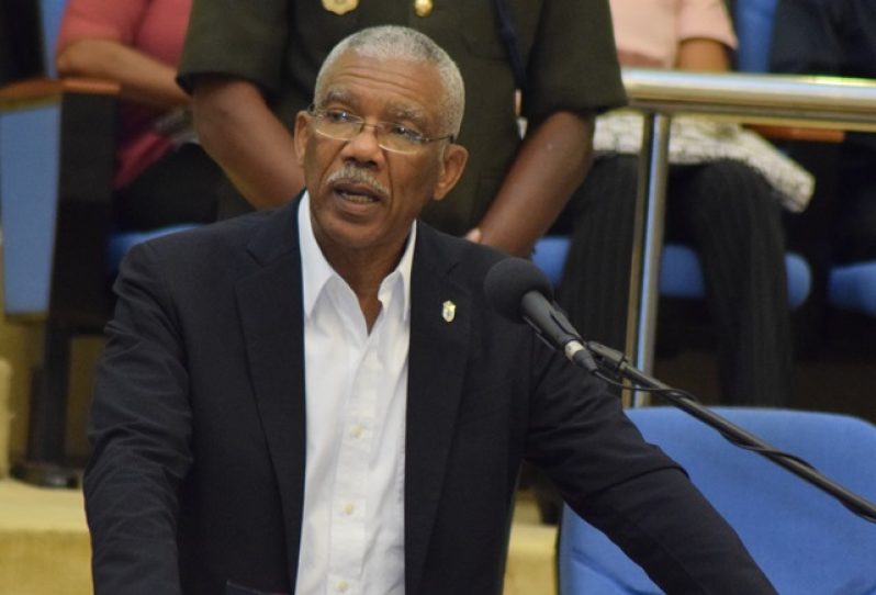 President David Granger addresses stakeholders who gathered at the Arthur Chung Convention Centre Liliendaal for a National Consultation on suicide on Wednesday.