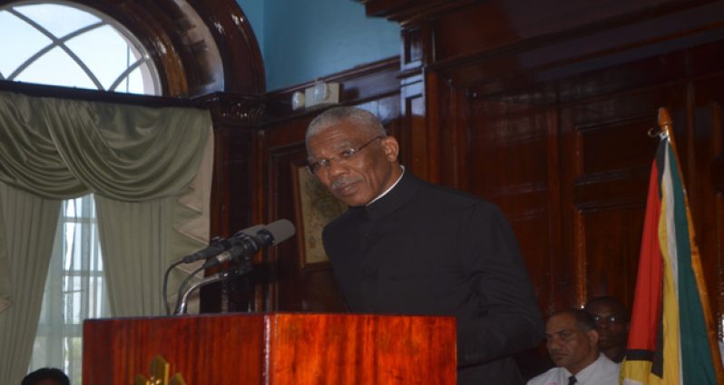 President David Granger addressing the National Assembly on Thursday