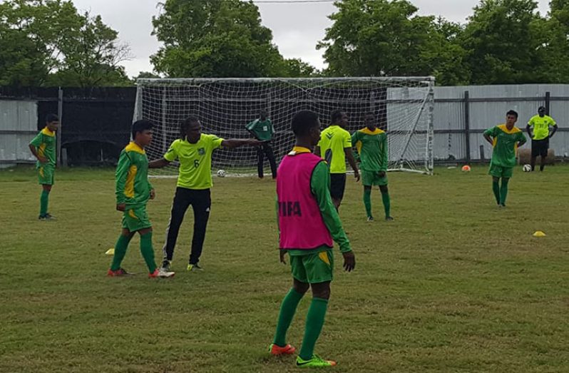 Gregory ‘Jackie Chan’ Richardson during a session with the National U-17 team over the weekend.