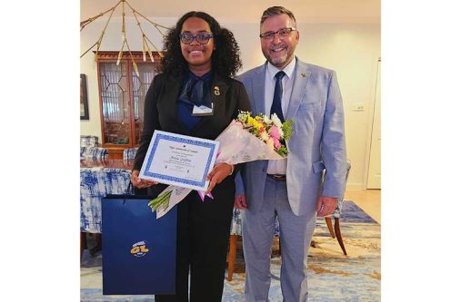 Canadian High Commissioner for the Day, Attitya Griffith with High Commissioner Sébastien Sigouin