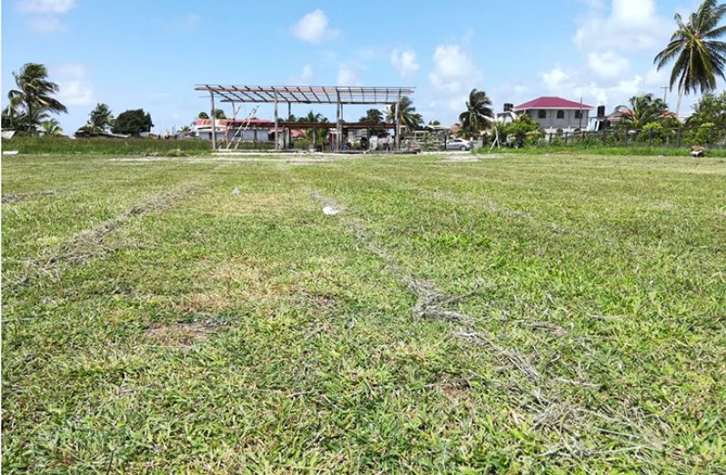 Reliance ground on the Essequibo Coast being transformed from once being a rice field.
