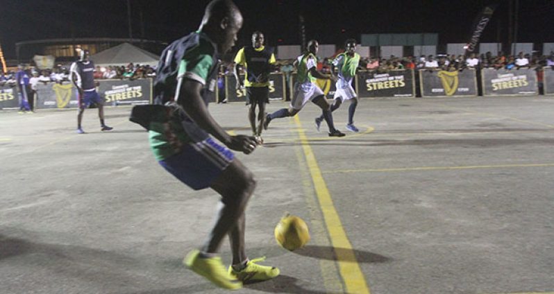 Part of Sunday night’s action at the Demerara Car Park, as captured by Chronicle Sport’s Sonell Nelson.