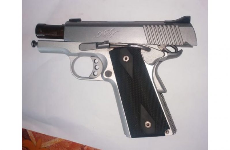 The illegal firearm found by police