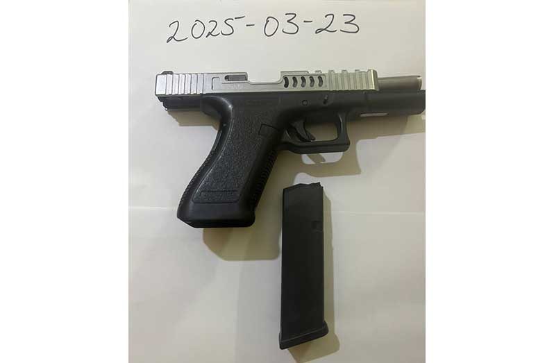 The seized firearm that was found in the minibus