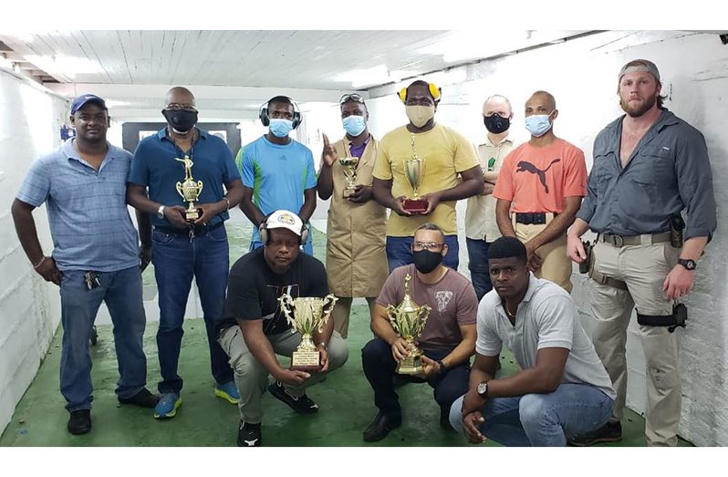The winners of the Orinduik Development Inc. & Aquafina Practical Pistol Challenge