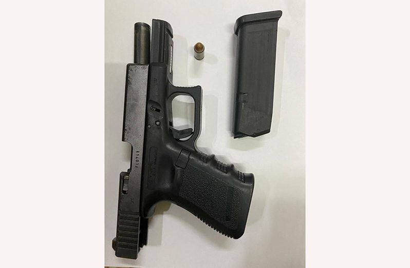 The gun found on the suspect at Main Street, Georgetown
