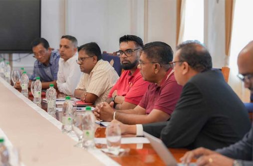 President Dr Irfaan Ali on Saturday met with a team of investors and sugar manufacturing experts from India at State House, marking another step in the government’s efforts to strengthen and modernise Guyana’s sugar industry (office of the President photos)