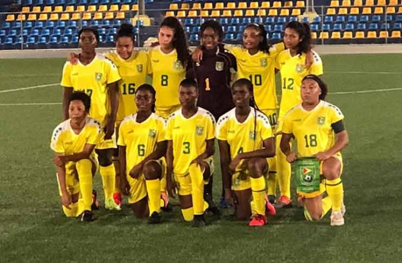 Guyana’s National U-17 team prior to their 2 -1 win over Curacao