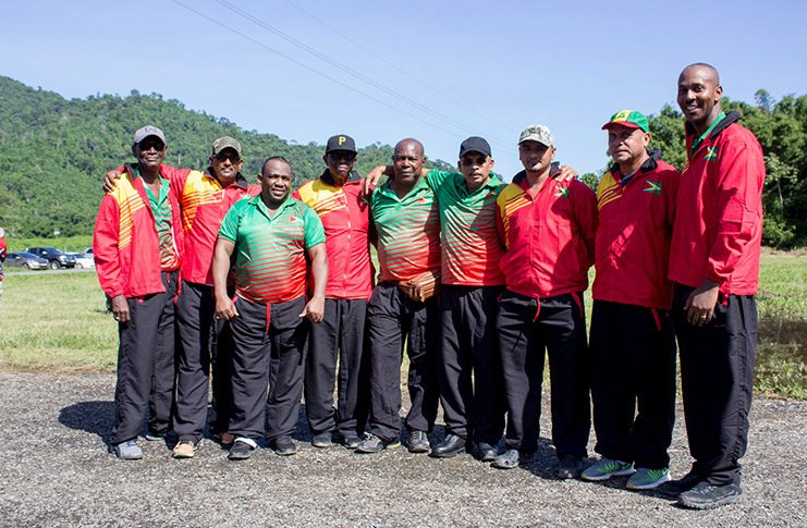 Team Guyana at WIFBSC 2019 Championships. From right: Ryan Sampson, Leo Romalho, Roberto Tiwari, Mahendra Persaud, Lennox Braithwaite, Dane Blair, John Fraser, Peter Persaud and Ransford Goodluck. Missing are Dylan Fields and Sherwin Felicien.