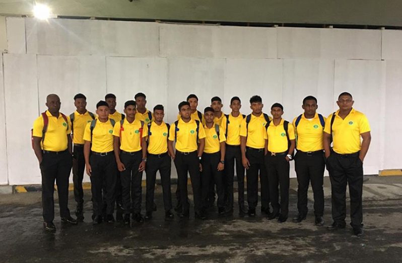 The 14-man squad, along with the coach and manager, departed Guyana on Sunday.