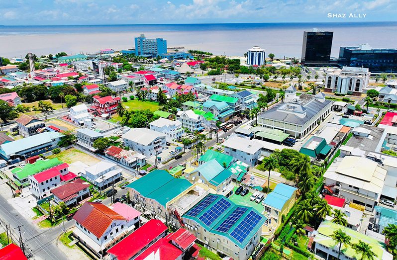 An aerial view of a section of Georgetown (Photo: Shaz Ally)