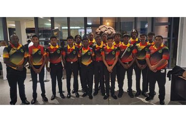 The Guyana Under-15 cricket team, along with management