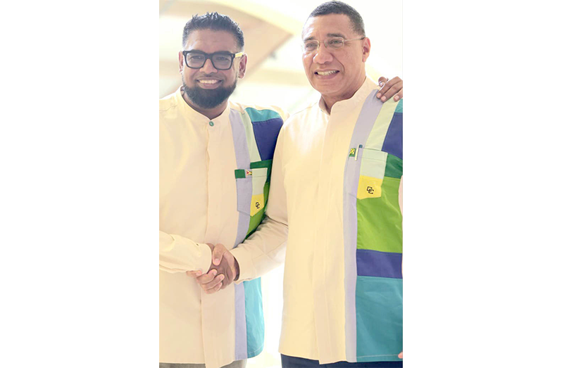 President, Dr Irfaan Ali and Prime Minister of Jamaica Dr Andrew Holness (Photo:  President Irfaan Ali/Facebook)