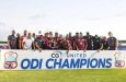 West Indies' players pose with the series trophy after sweeping Bangladesh (Randy Brooks)