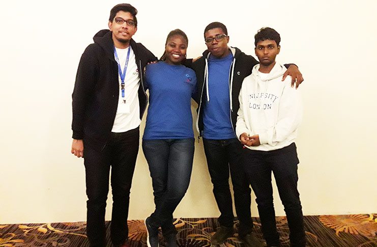 The winners of the second annual Hackathon- Team Innoys, from left: Deenauth November, Munifa Erskine, Julius Simon and Sonny Kothapally (Samuel Maughn photo)