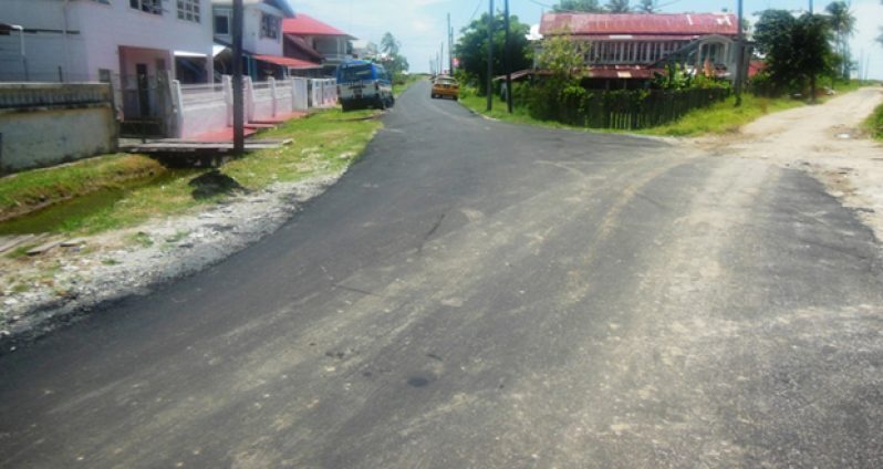 The resurfaced road at Hague Jib (East)