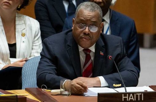 Garry Conille, interim Prime Minister of the Republic of Haiti, addresses the Security Council (UN Photo/Manuel Elías photo)