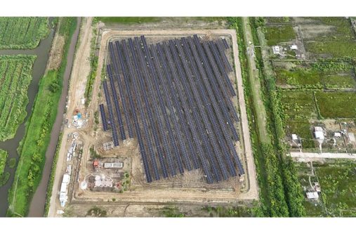 Aerial view of the Hampshire Solar Farm in Region Six