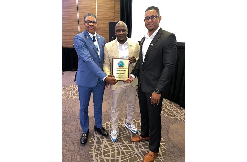 GBF General Secretary, Patrick Haynes, along with Vice Presidents Rawle Toney and Jermaine Slater, at the FIBA Americas Assembly in Mexico City, Mexico