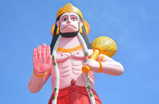 The towering murti next to the Rama Krishna Mandir at Blenheim, Leguan