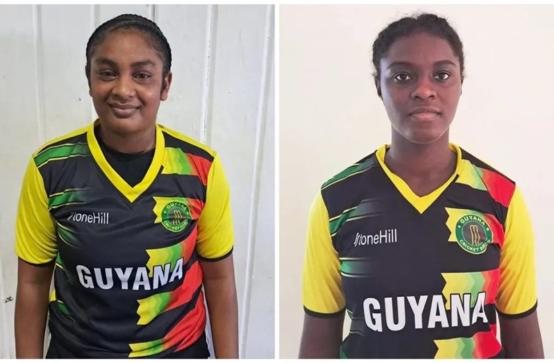 Trisha Hardat (left) claimed four wickets and Naomi Barkoye made a run-a-ball 24