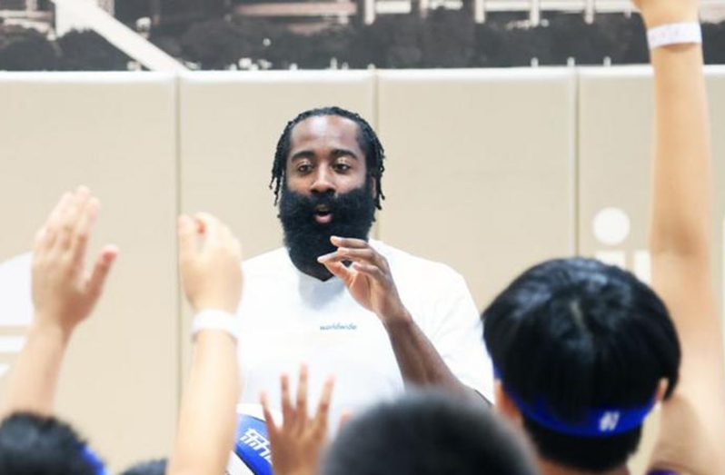 James Harden made his comments about the Philadelphia 76ers president Daryl Morey during a promotional tour in China.