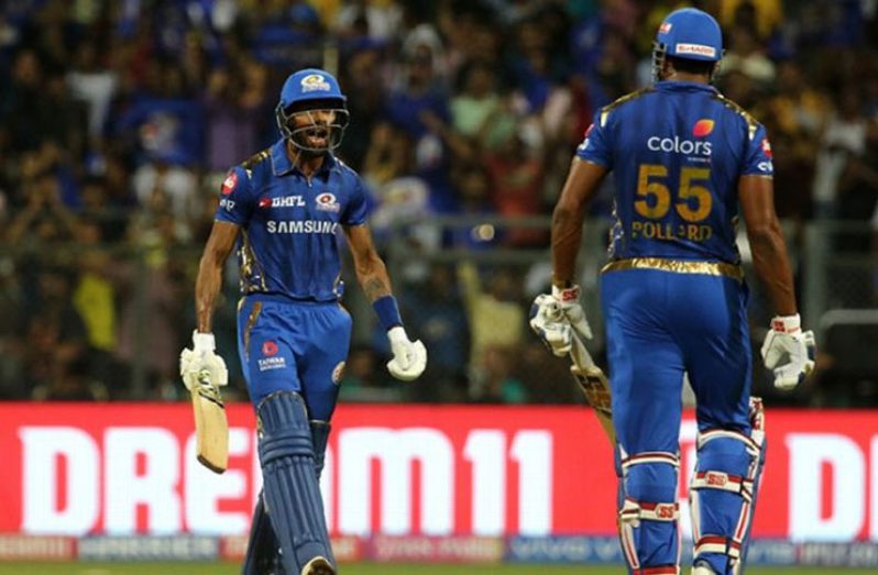 Hardik Pandya and Kieron Pollard added 45 runs in the last two overs. (BCCI photo)