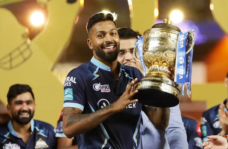 Hardik Pandya led Gujarat Titans to the IPL title in 2022 • (BCCI)