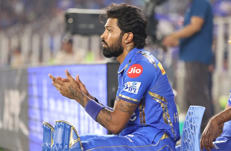Hardik Pandya's first season as Mumbai Indians captain has ended in elimination from the playoff race  •  (BCCI)