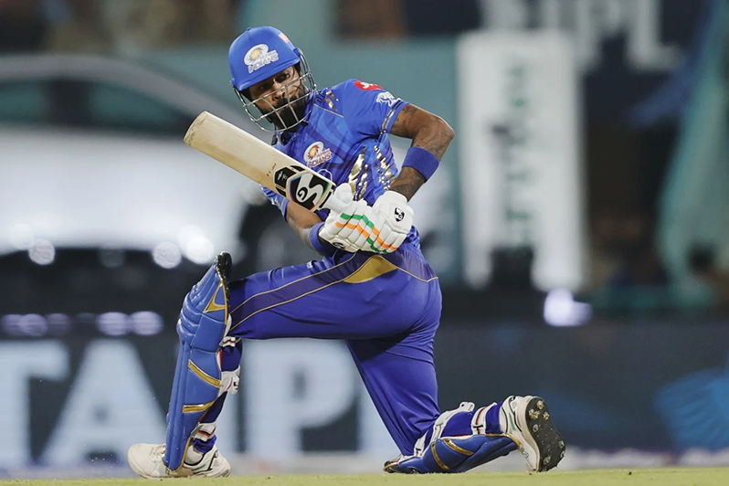 Hardik Pandya took the chase deep • Apr 04, 2025 • BCC