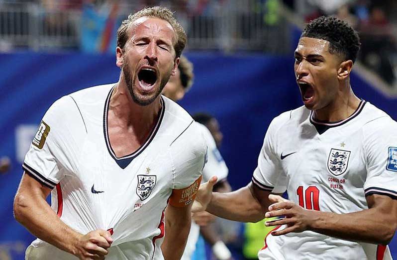 Harry Kane (left) produces his biggest England moment.