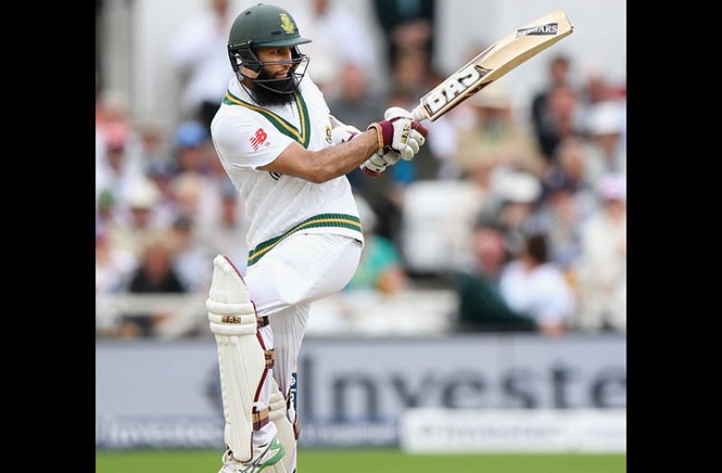 Hashim Amla pulls through the leg side during his topscore of 87 for South Africa.