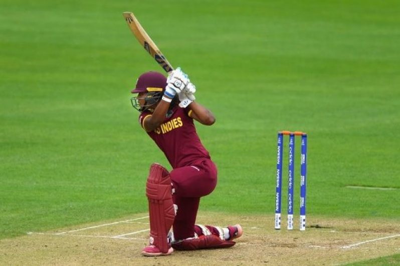 Hayley Matthews plays elegantly through the off-side during her 49 against Pakistan Women yesterday. (Photo courtesy CWI Media)