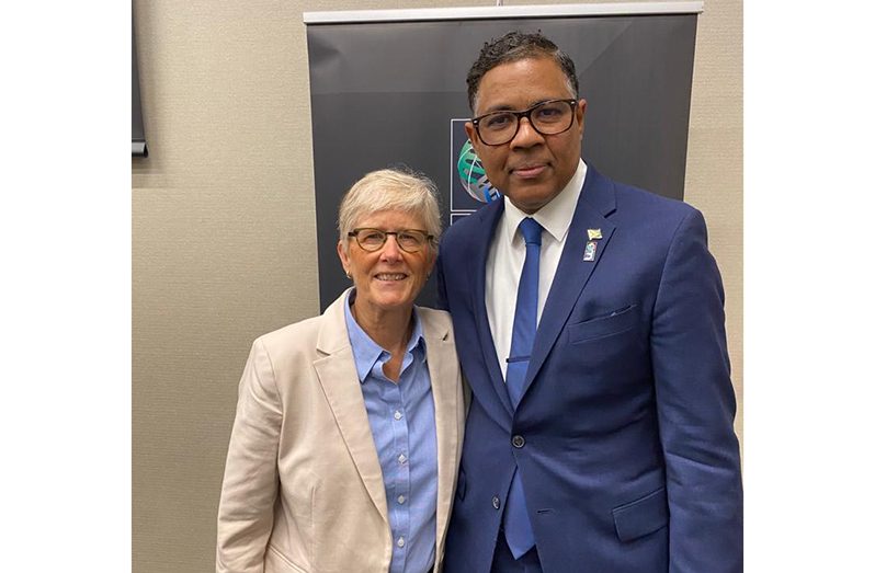 FIBA Americas President, Carol Callan (left) and CONCENCABA President Patrick Haynes