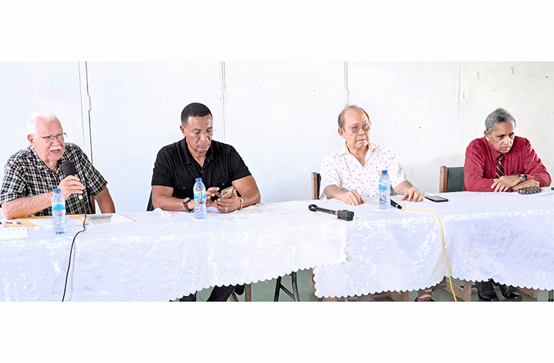 The head table (from left) Reds; Chairman of the NSC Kashif Muhammad, Paul Chan-a-Sue and GCB's Ronald Williams