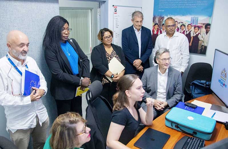 The European Union (EU) delegation in Guyana, on Wednesday, met with Dr. Frank Anthony, Minister of Health, to discuss the upcoming EU Health and Pharmaceutical Investment Mission