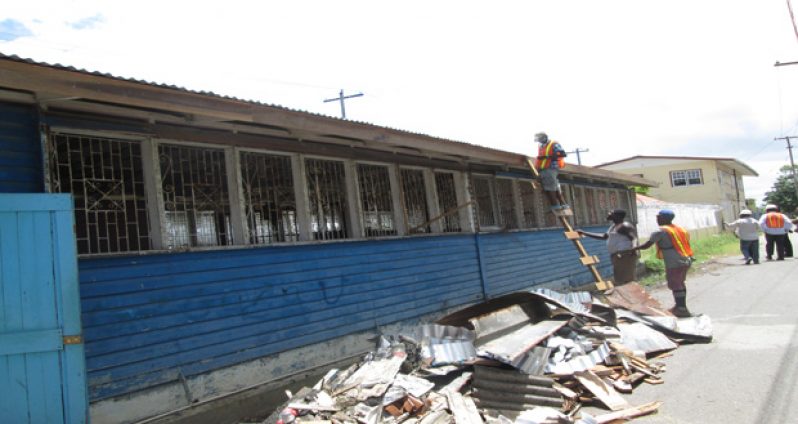 Workers in action on the Charlestown Health Centre.