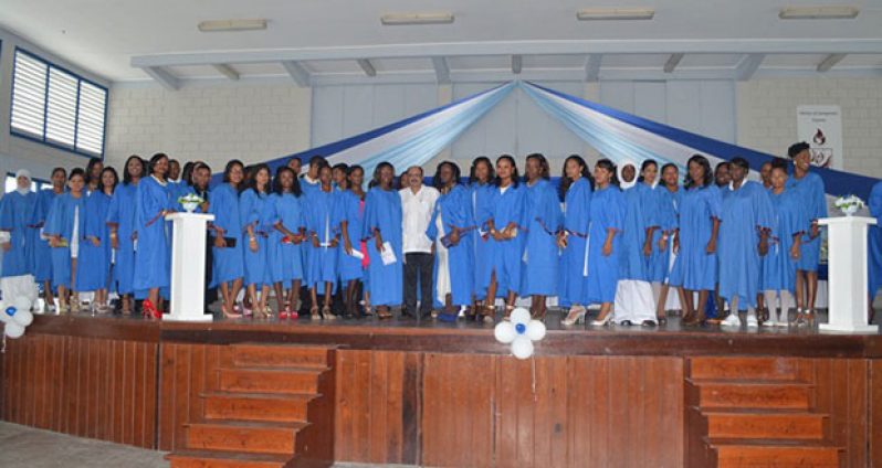 Health Minister Dr. Bheri Ramsaran along with graduating class