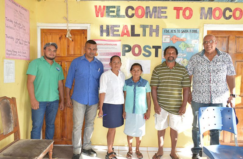GWI Officials with Moco Moco Toshao, James George and Health Centre staff