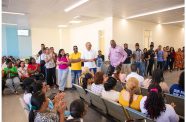 Minister of Health, Dr. Frank Anthony engages staff