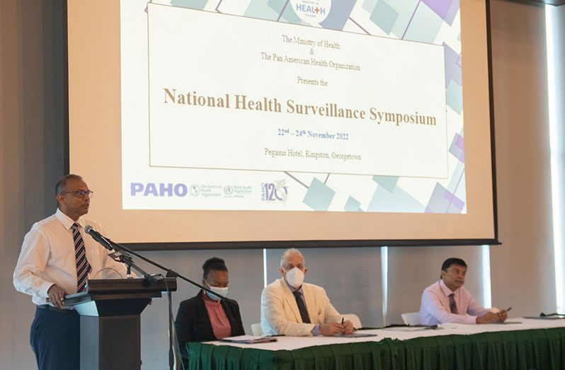 Health Minister, Dr Frank Anthony, addresses the gathering (Ministry of Health photo)