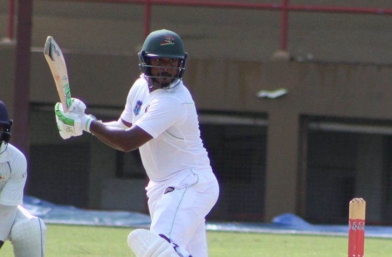 Chandrapaul Hemraj … led Jaguars run chase with a top score of 40.