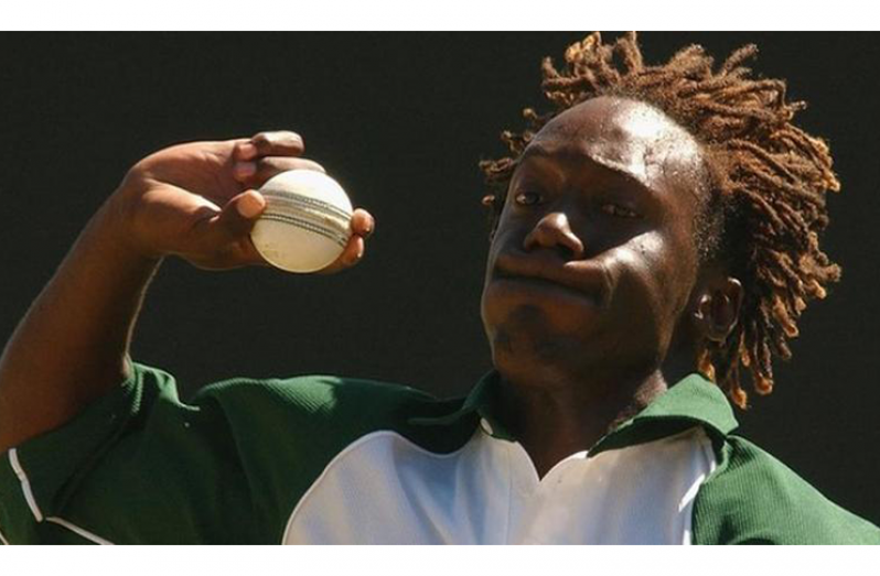 Henry Olonga playing for Zimbabwe against New Zealand in 2003 - one of his last matches for his country, aged just 26.