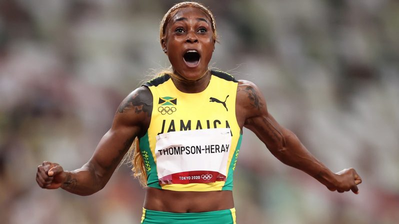 Elaine Thompson-Herah surged home in 21.53 seconds, just 0.19 seconds off Florence Griffith-Joyner's long-standing world record.
