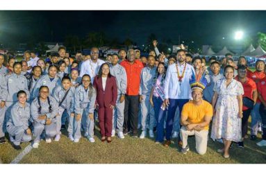 PM Phillips stands with other minsters and officials of the 2026 Heritage games