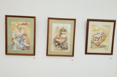 From left, “The Ancestors”, “Wauna Secrets” and “Memories” by the late Stephanie Correia A.A.