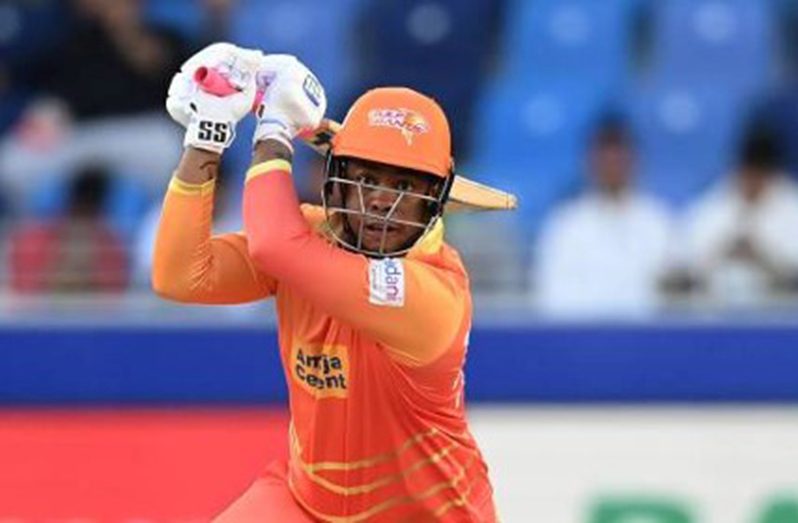Shimron Hetmyer goes on the attack during his half-century on Sunday