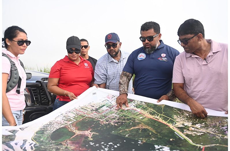 Chief Executive Officer of CH&PA, Dr. Martin Pertab and team, on Tuesday, conducted site visits to inspect the proposed alignments for two transformative infrastructural projects — the Leonora to Canal Number 1 Highway and the Schoonord to Wales Highway