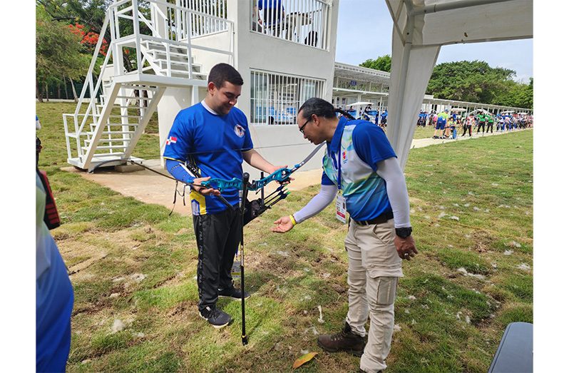 Mr. Nicholas Hing doing an equipment check in Santo Domingo.