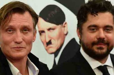 Oliver Masucci, pictured with director David Wnendt (right), plays Hitler in Look Who's Back.
